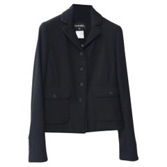 Chanel 2008 Black Wool Blazer Jacket 