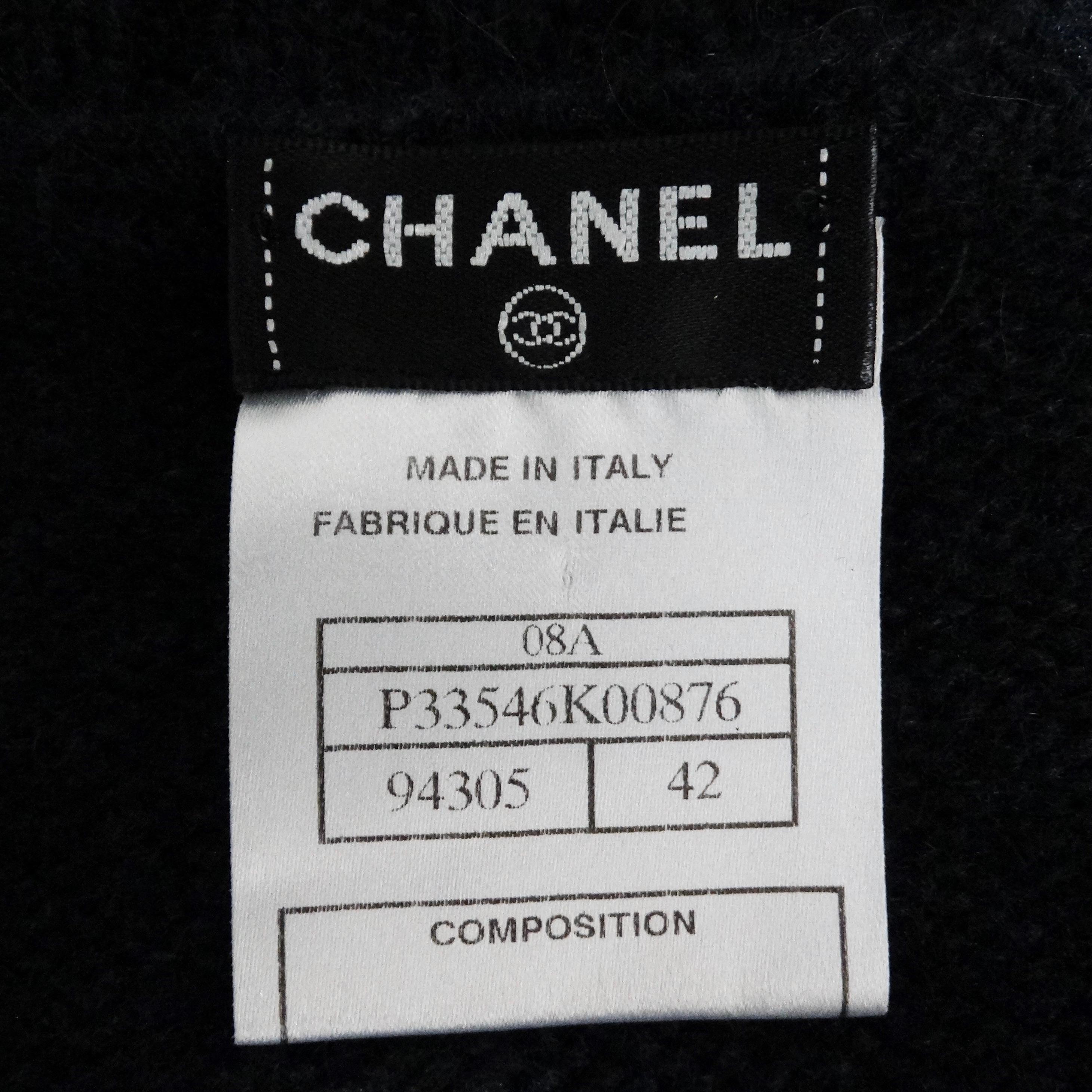 Chanel 2008 Black Wool Blend Sweater Dress For Sale 5