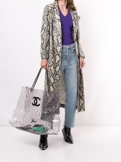Chanel 2008 CC XL Jumbo Transparent Clear PVC Naked Double Chain Tote Bag