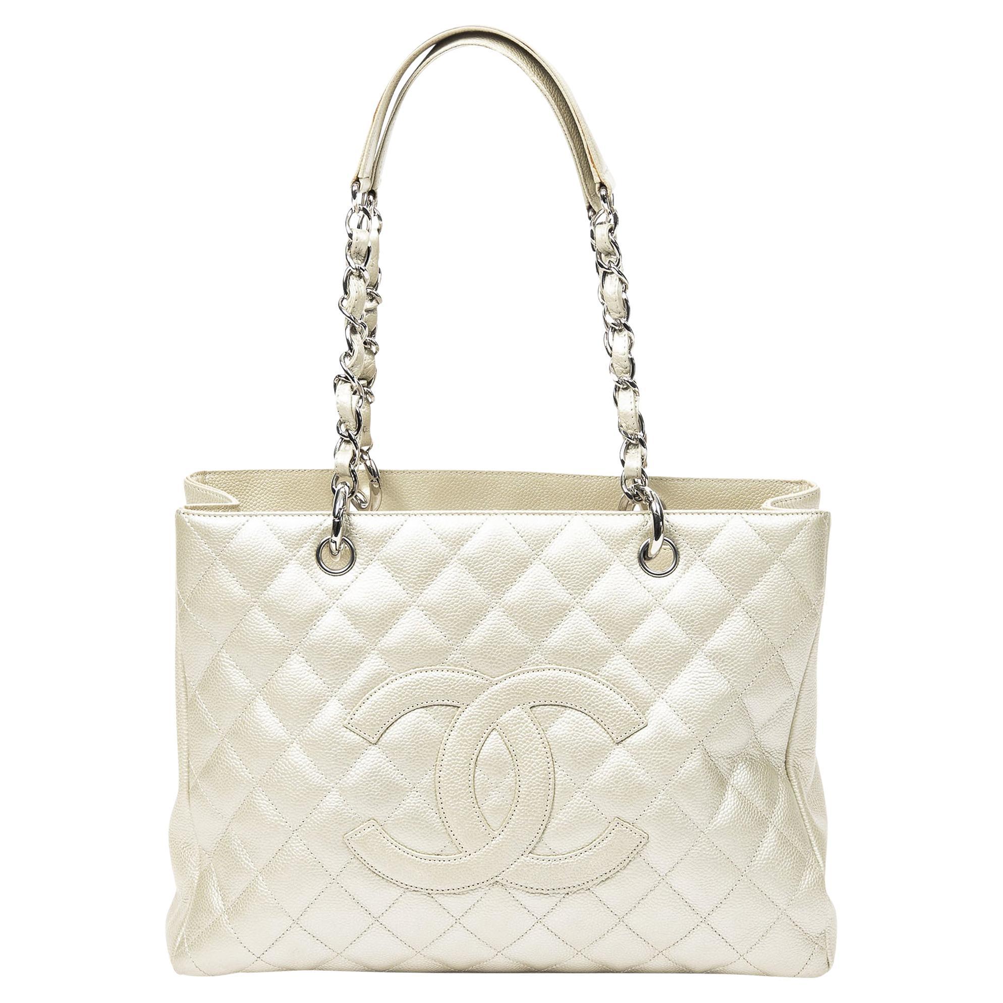 Chanel 2008 Champagne Quilted Tote For Sale