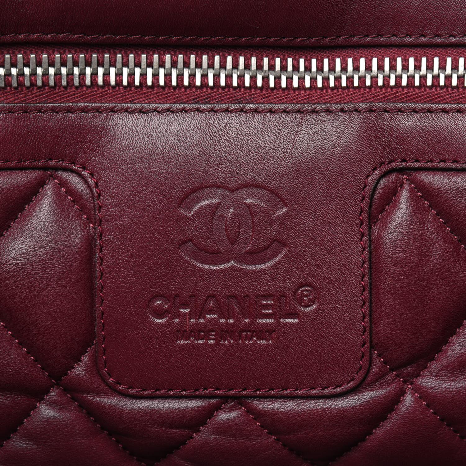 Chanel 2008 Cocoon Reversible Large Black Red Lambskin Travel Tote Carry On Bag  For Sale 5