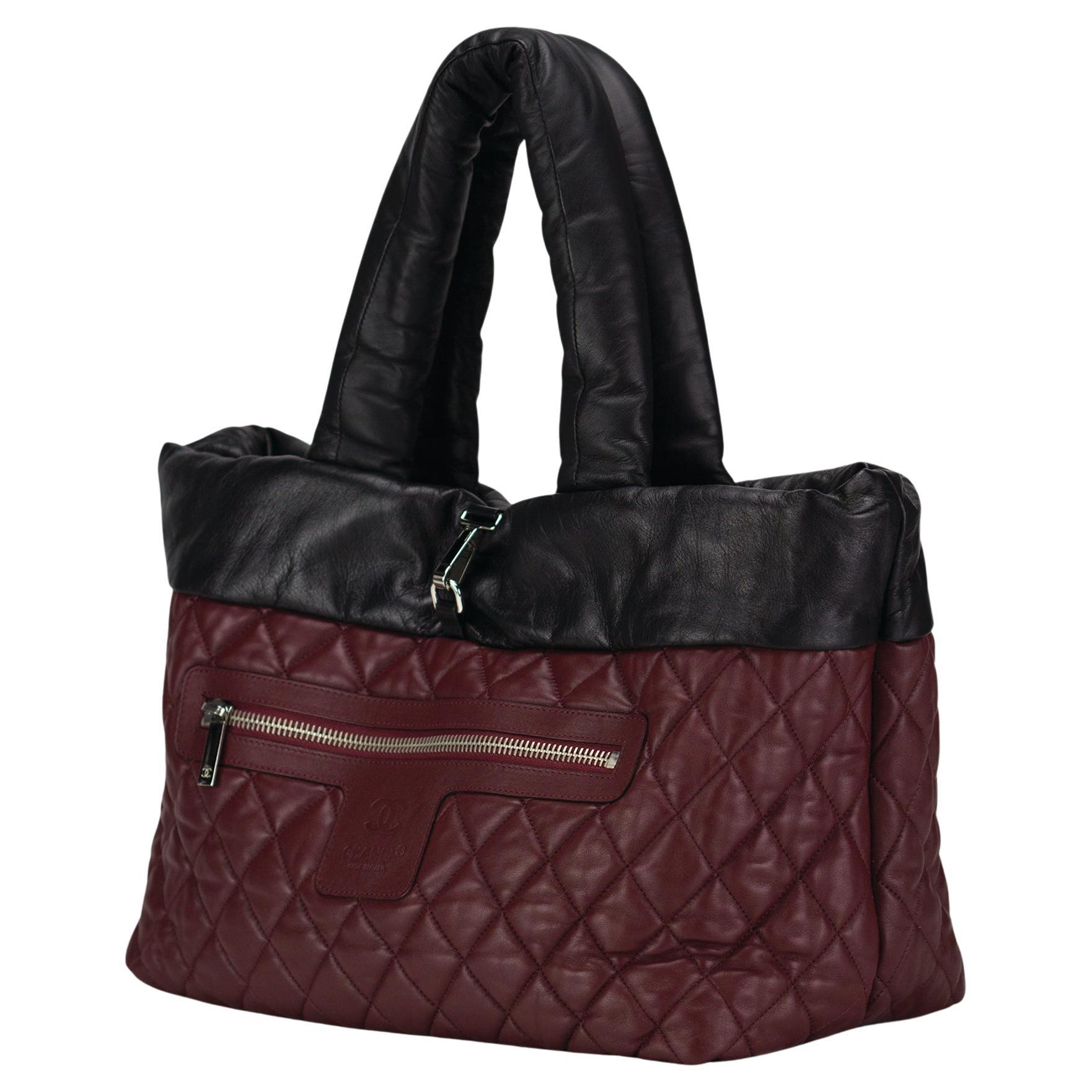 Chanel 2008 Cocoon Réversible Large Black Red Lambskin Travel Tote Carry On Bag  en vente