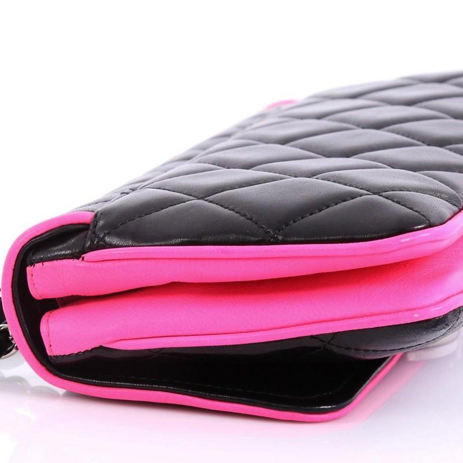 Chanel 2008 Crucero Negro Rosa Pequeño Mediano Logo Acordeón Clásico Bolso Solapa en venta 4