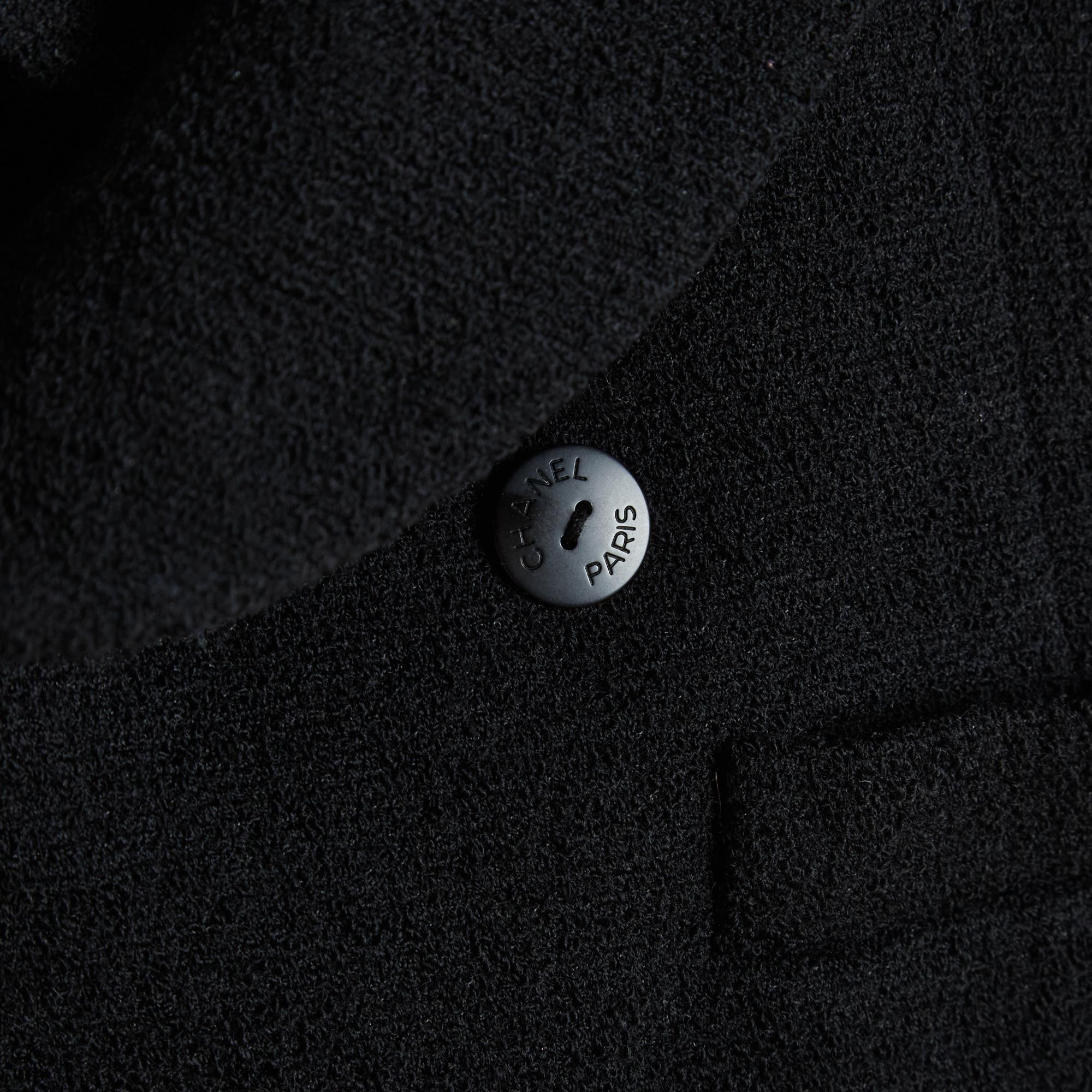 Chanel 2008 Gilet Veste Noir FR42 Negro Boucle doble pecho Chaleco UK14 U12 en venta 1