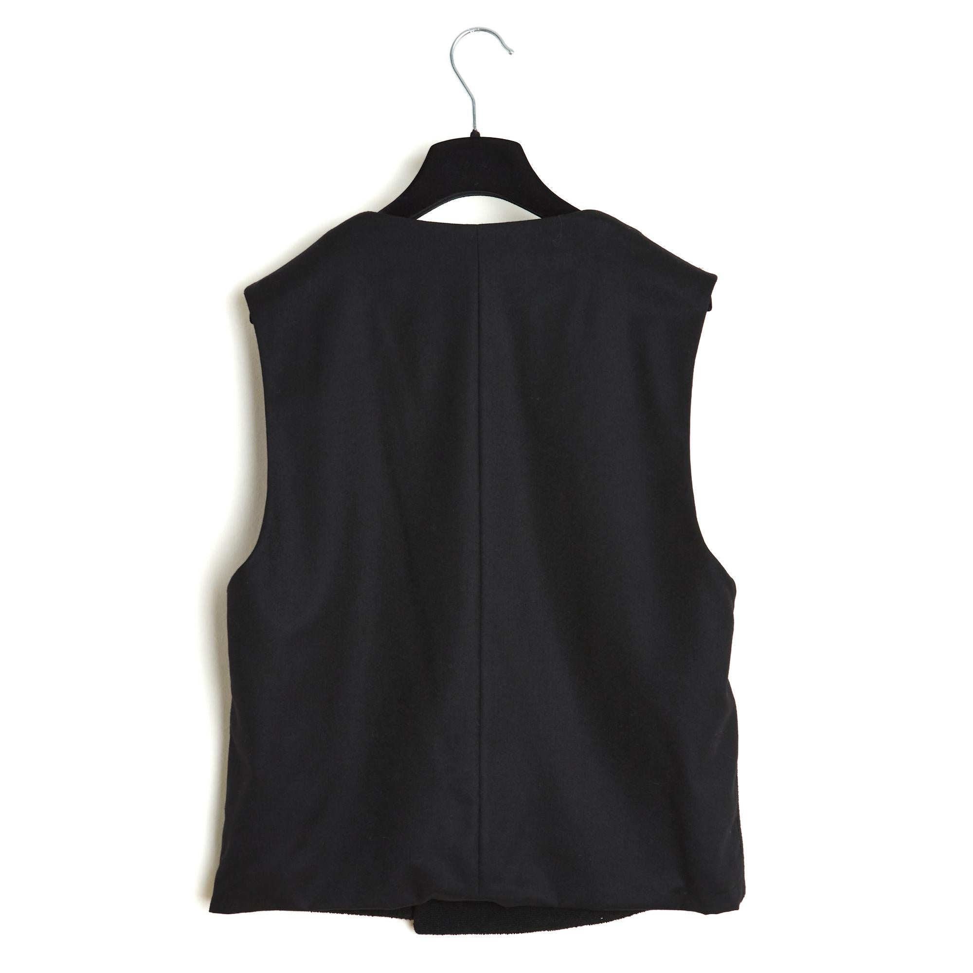 Chanel 2008 Gilet Veste Noir FR42 Negro Boucle doble pecho Chaleco UK14 U12 en venta 2