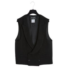 Chanel 2008 Gilet Veste Noir FR42 Black Boucle double breasted Vest UK14 U12 Chanel 2008 Gilet Veste Noir FR42 Black Boucle double breasted Vest UK14 U12
