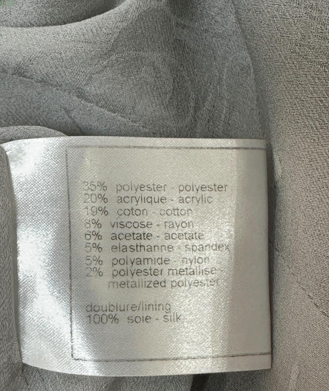 Chanel 2008 Grau Lila Tweed Fransen Jacke Sz.36 im Angebot 3