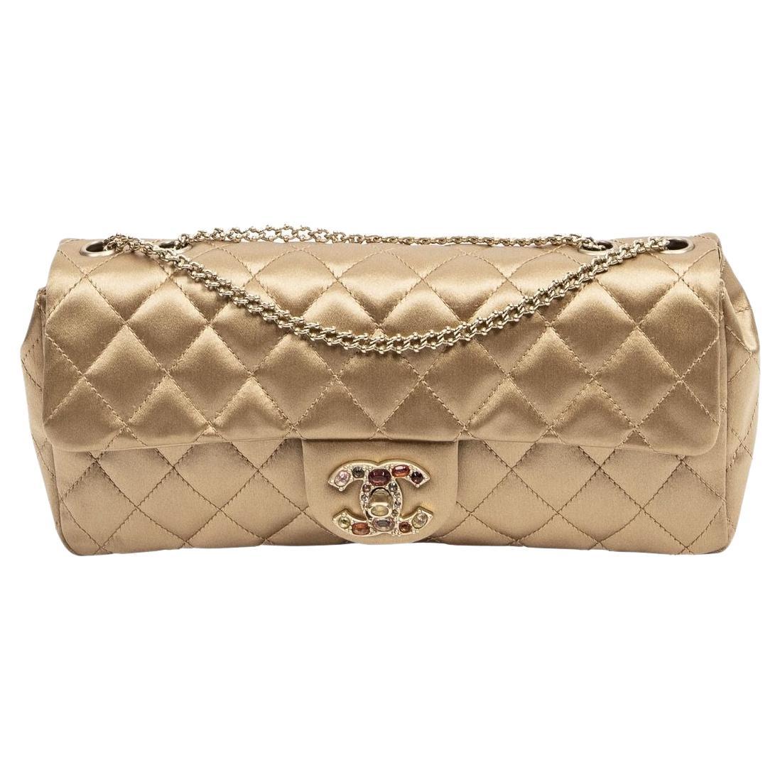 Chanel 2008 Limited Edition Gold Jewel East West Flap Bag For Sale