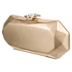 Chanel 2008 Limited Edition Swarovski CC Gold Bar Gala Red Carpet Clutch Bag