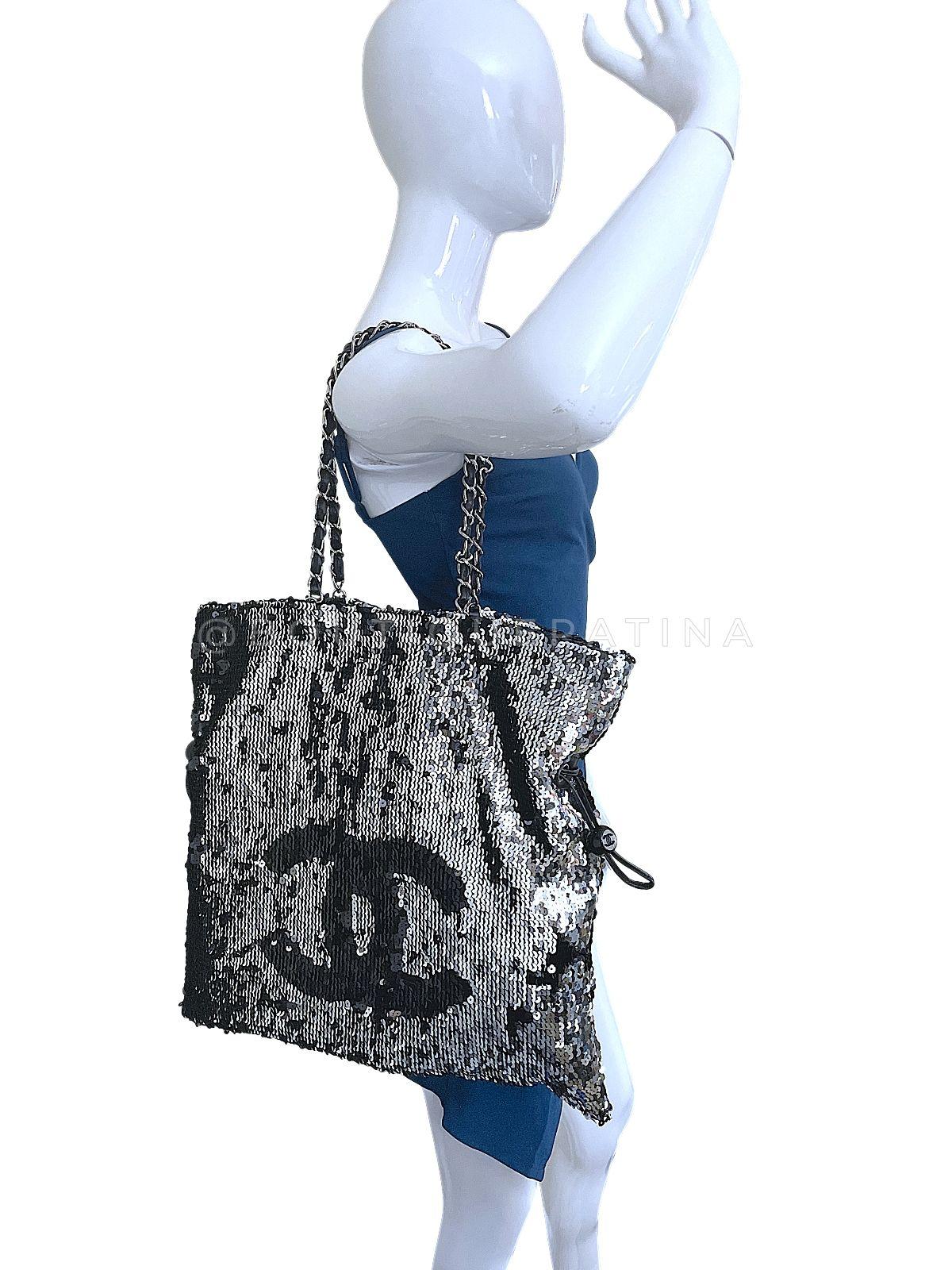 Chanel 2008 Limited XL Summer Nights Reversible Sequin Tote Bag 67793 For Sale 13