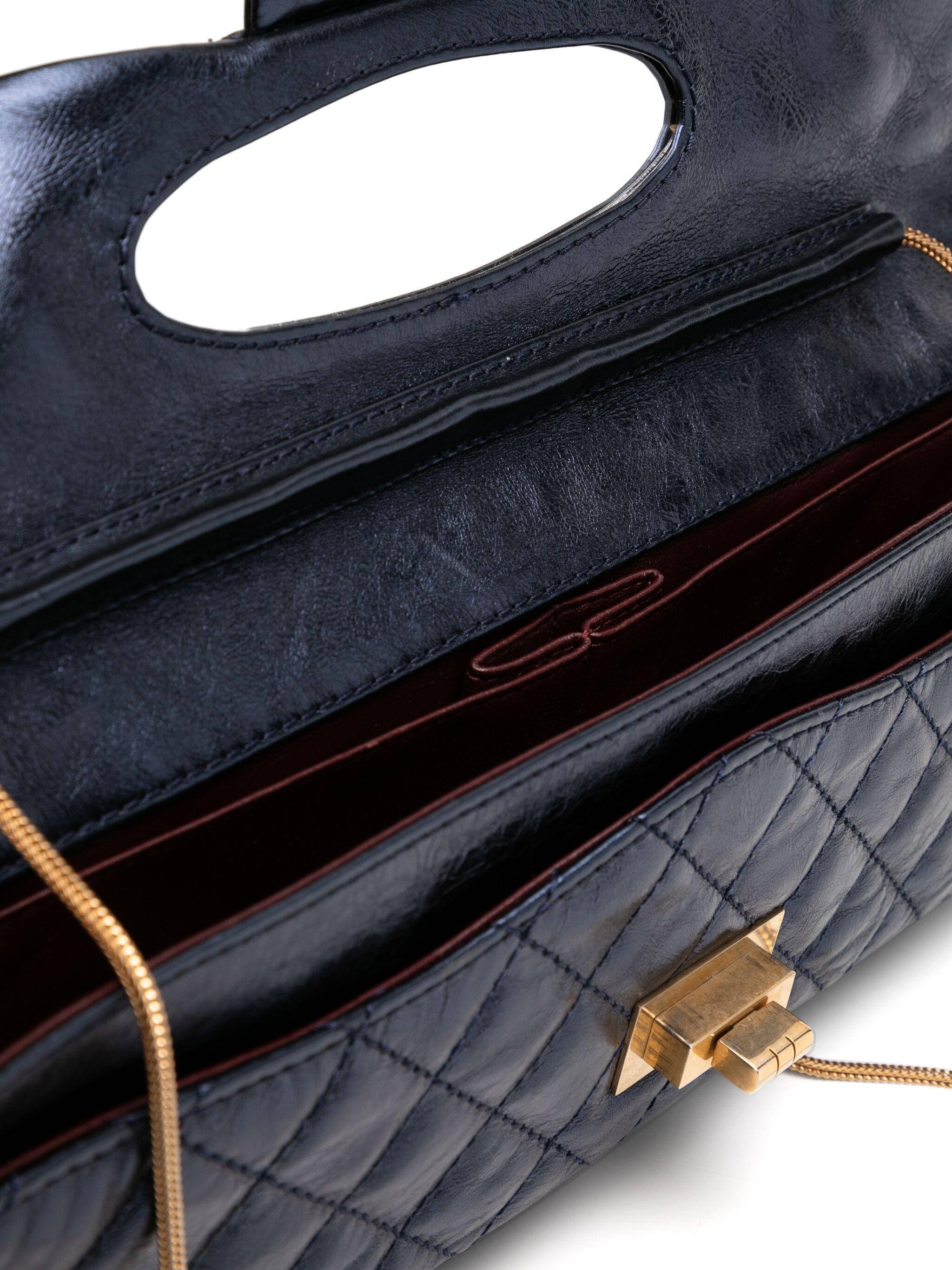 Chanel 2008 Long Quilted Metallic Blue Iridescent Classic Flap Bag For Sale 1