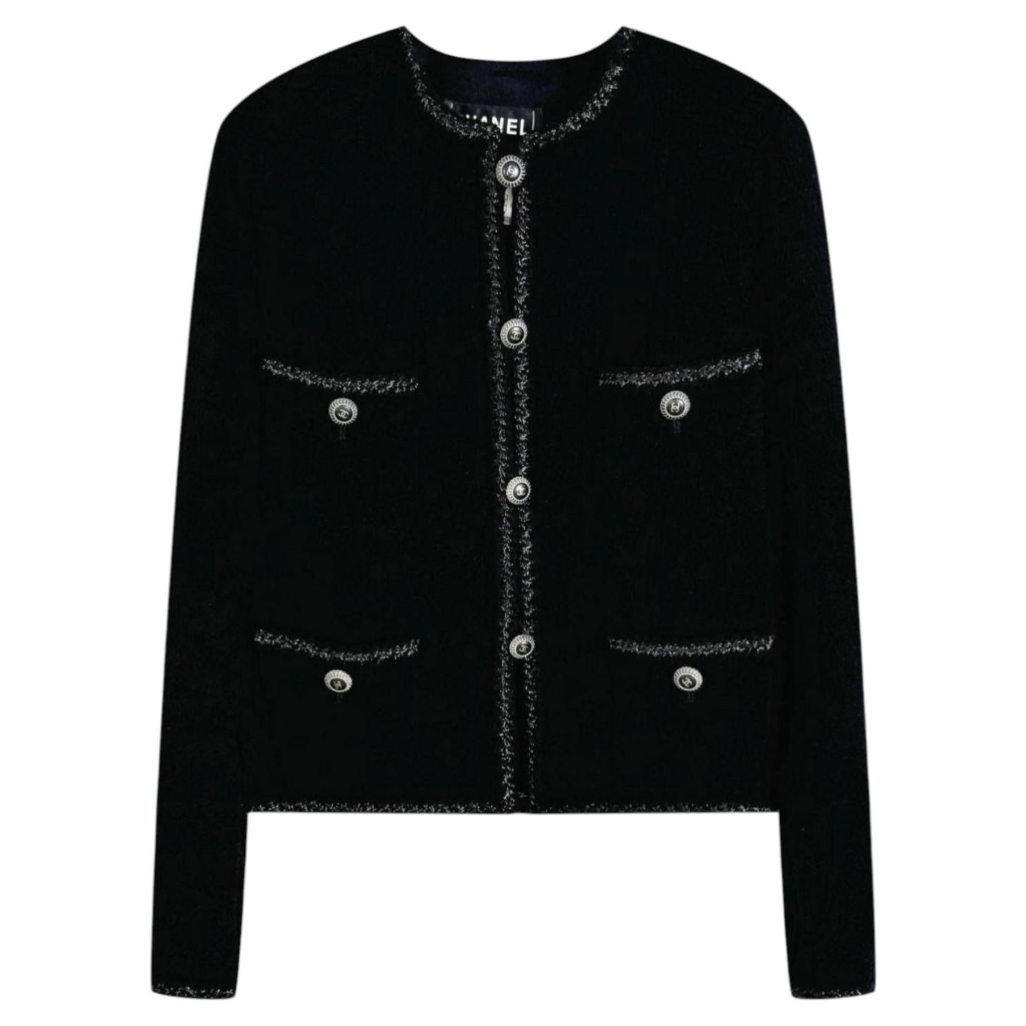 CHANEL 2008 Most Haunted Black Tweed Jacket 40 FR