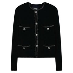 CHANEL 2008 Most Haunted Black Tweed Jacket 40 FR