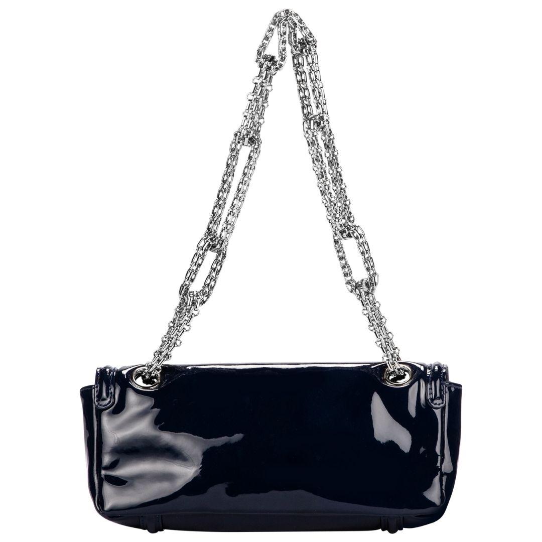 Women's or Men's Chanel 2008 Navy Patent Mademoiselle Bag For Sale