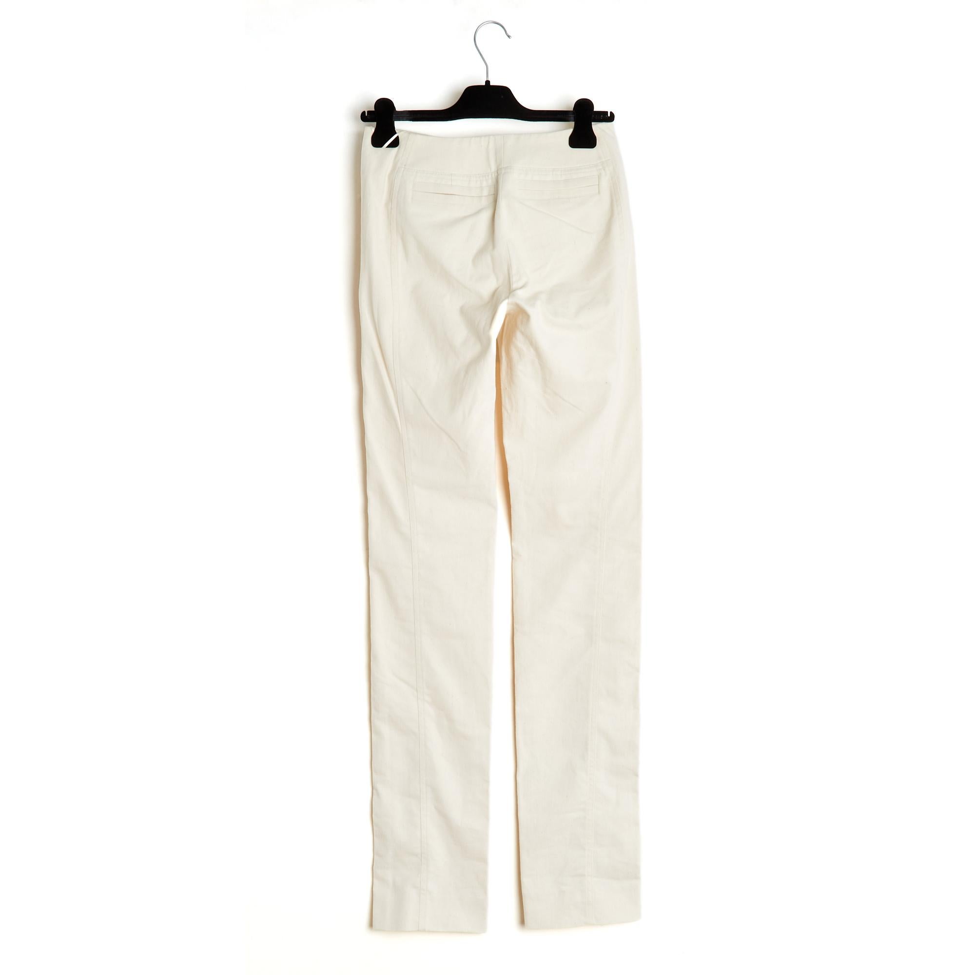 De las mujeres Chanel 2008 Pantalon Jean Slim FR36 Crudo Algodón Denim Bootcut Pants Jeans US27 en venta