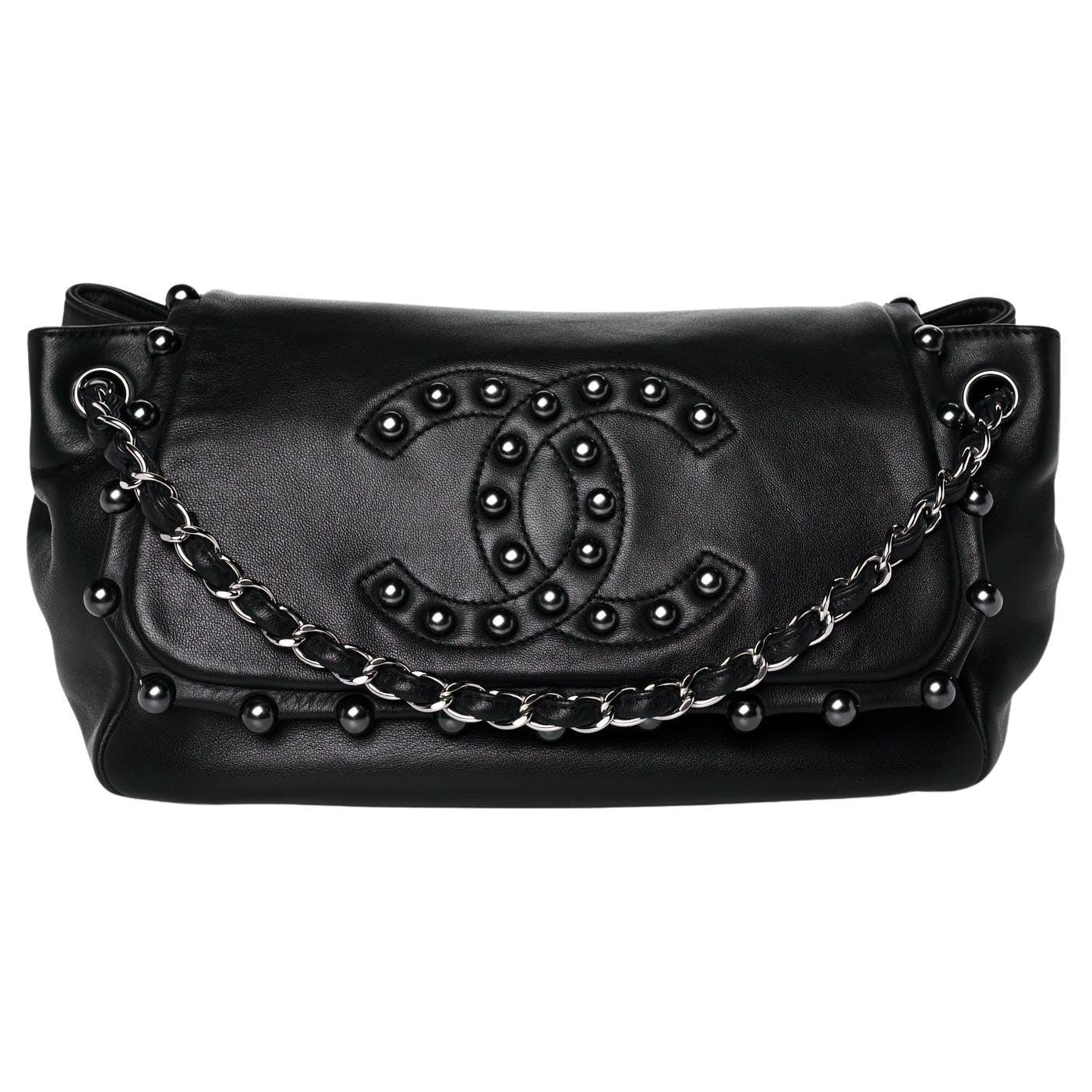 Chanel 2008 Pearl CC Flap Classic Soft Lambskin Shoulder Crossbody Bag For Sale