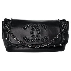 Chanel 2008 Pearl CC Flap Bolso Crossbody de hombro clásico de piel de cordero suave