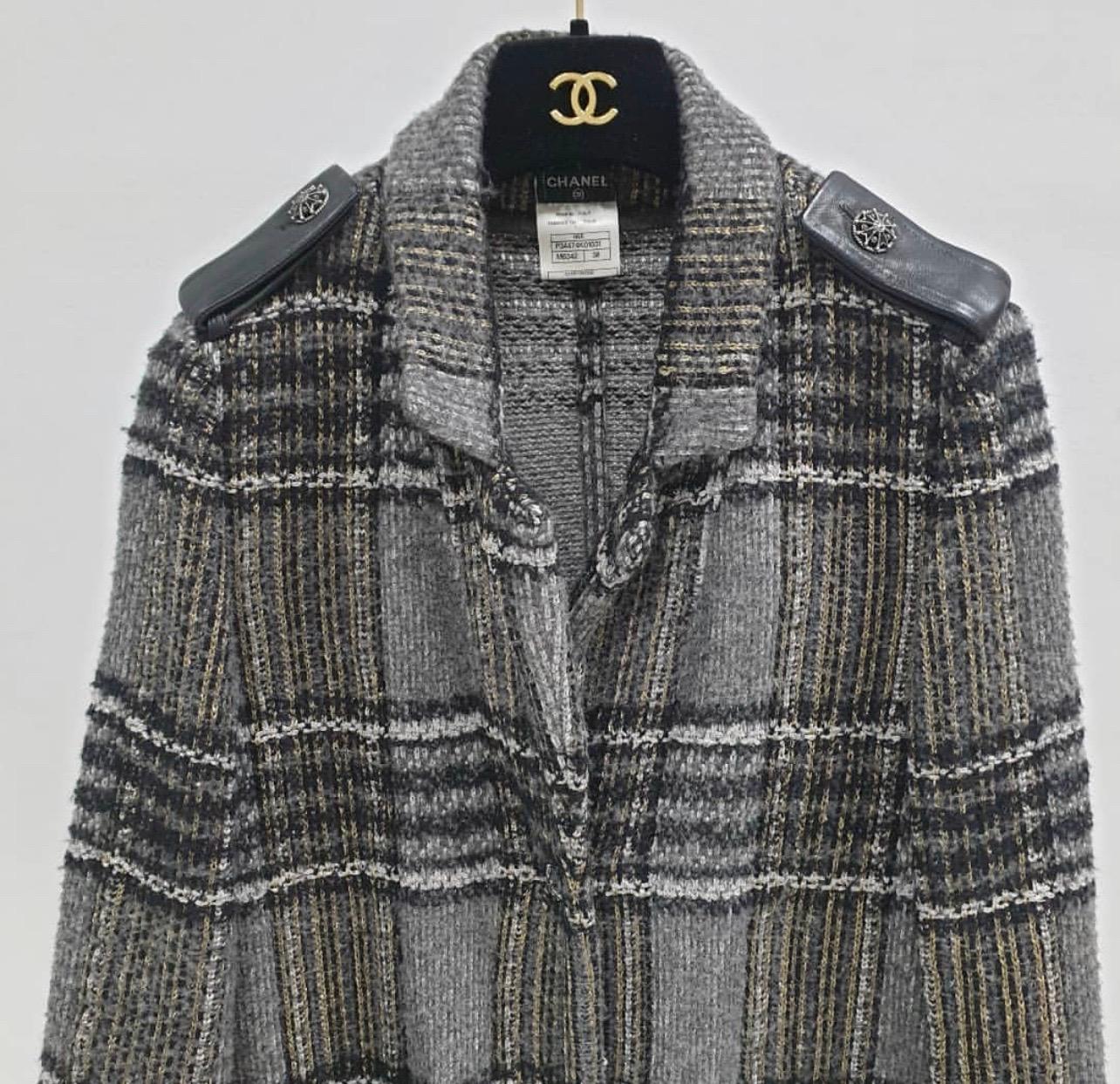 Black Chanel 2008 Plaid Coat