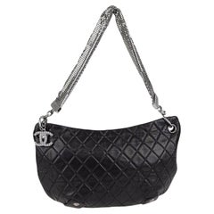 Chanel 2008 Rare sac hobo matelassé en cuir d'agneau souple et matelassé métallisé