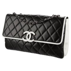 Chanel 2008 Resort Black White Vintage Large Maxi Jumbo Cruise Classic Flap Bag
