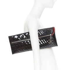 CHANEL 2008 Runway Kaleidoscope patent geometric quilting east west clutch bag