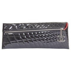 CHANEL 2008 Runway Kaleidoscope patent geometric quilting east west clutch bag