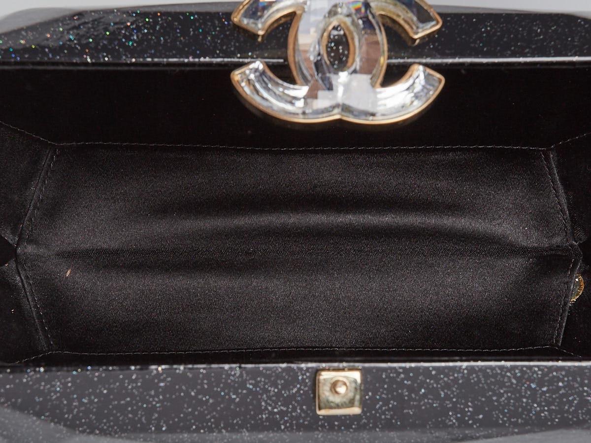 Chanel 2008 Swarovski CC Black Patent Glitter Gala Red Carpet Clutch Minaudière  For Sale 9