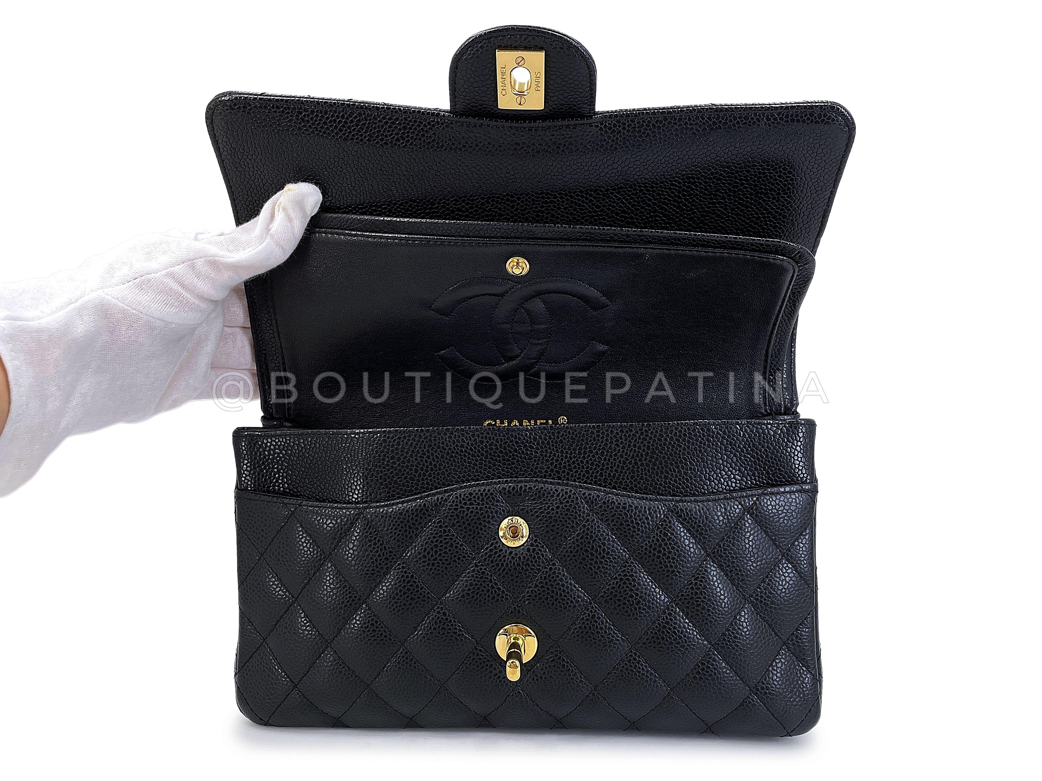 Chanel 2008 Vintage Black Caviar Medium Classic Double Flap Bag 24k GHW 67224 4