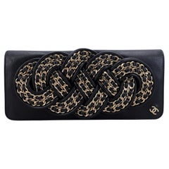 Chanel 2008 Vintage Black Knotted Chains Evening Clutch Bag 24k GHW 68124