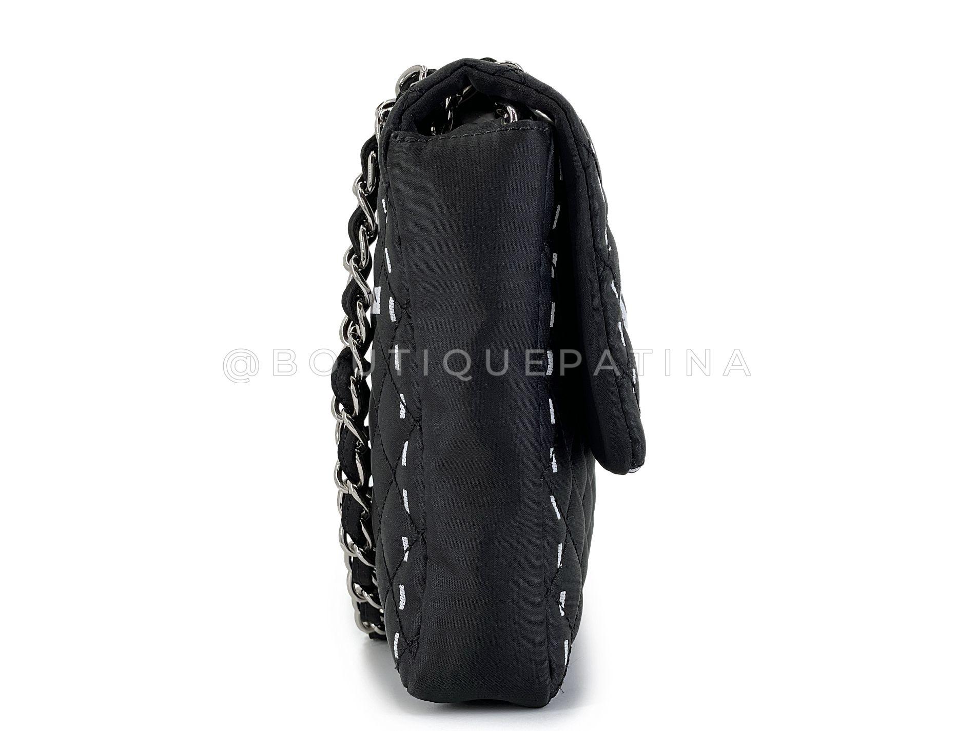 Chanel 2008 Vintage Black Logomania Logo Printed Flap Bag SHW 68523 Excellent état - En vente à Costa Mesa, CA