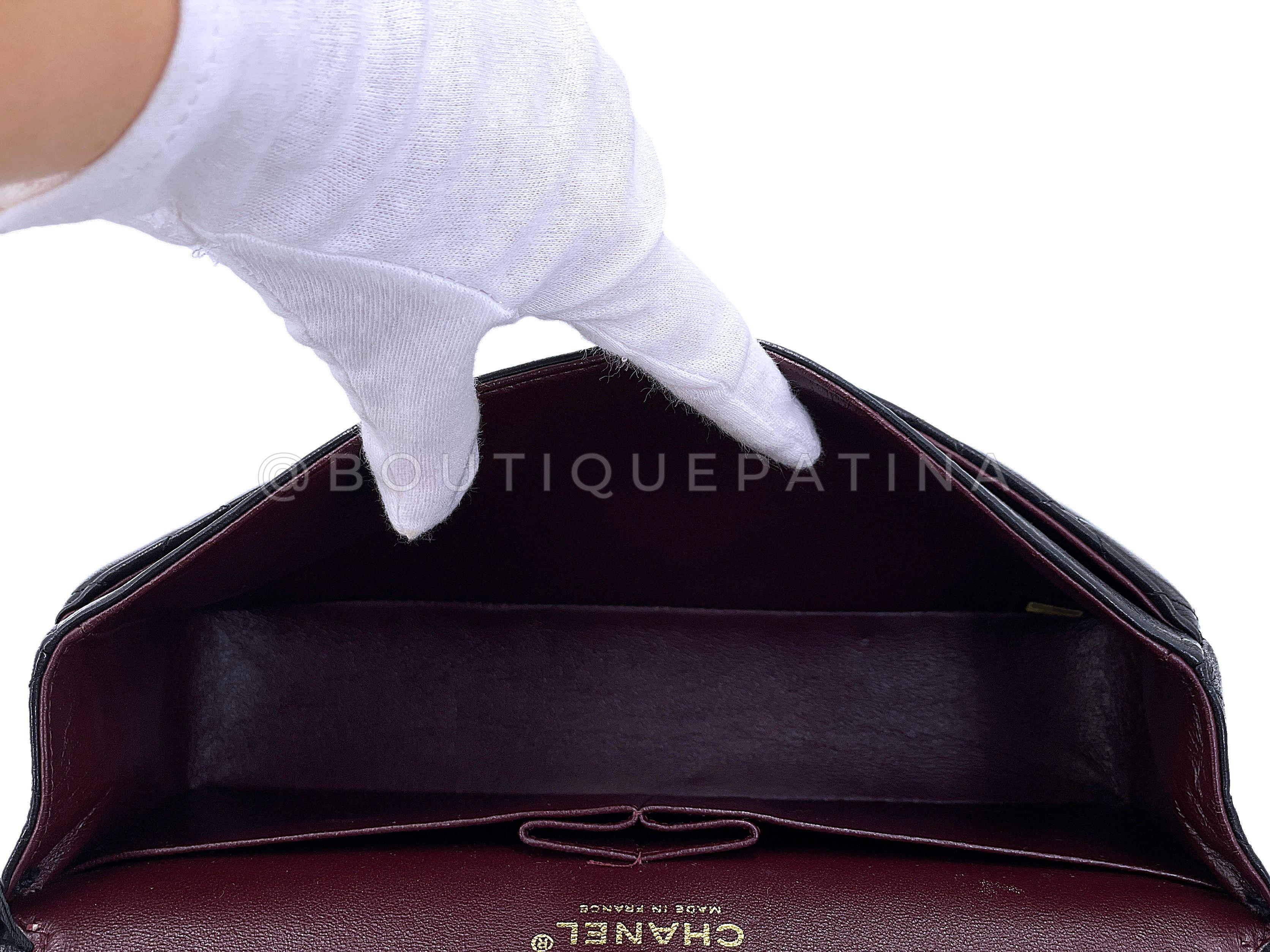 Chanel 2008 Vintage Black Medium Classic Double Flap Bag 24k GHW Lambskin 67582 en vente 6