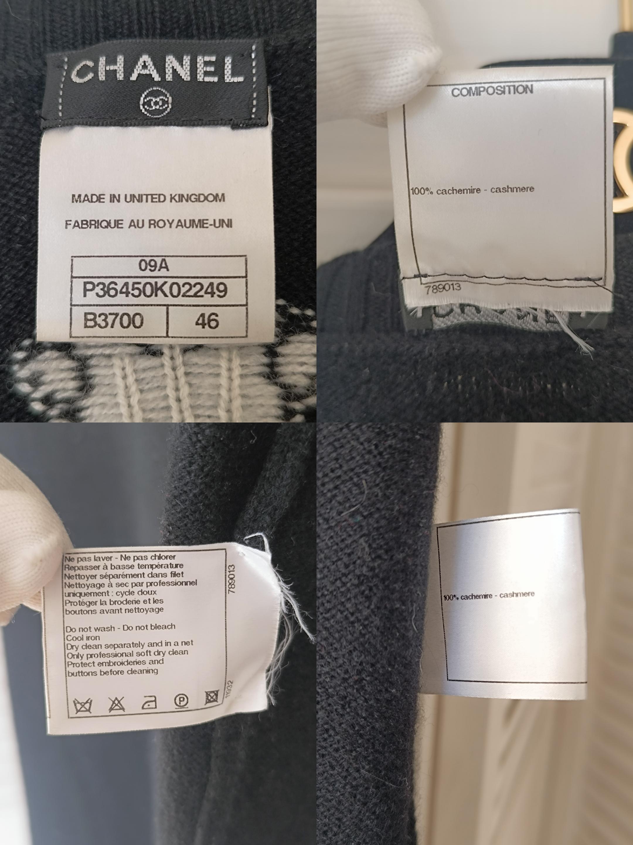 Chanel 2009 09 A & Karl Lagerfeld  Vestido de punto de cachemira negro talla grande en venta 10