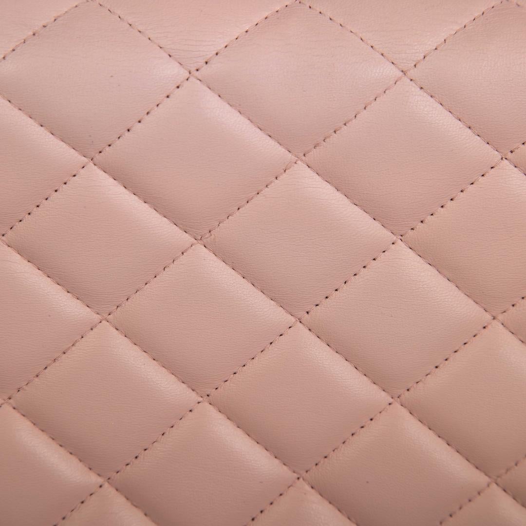 Women's Chanel 2009-10 Pink Leather Maxi Single Flap