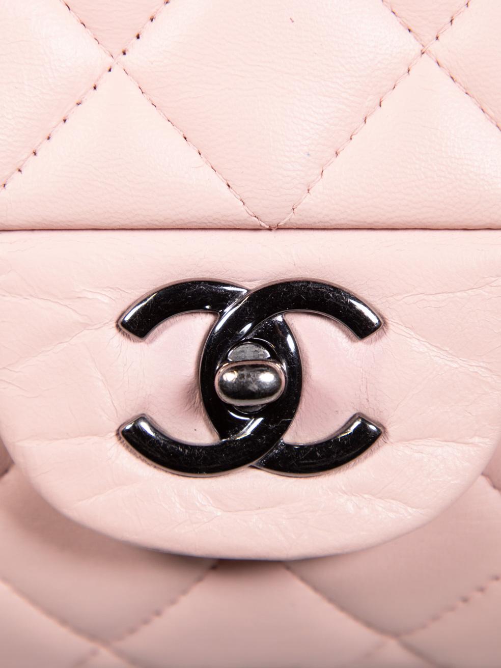 Chanel 2009-10 Pink Leather Maxi Single Flap 1