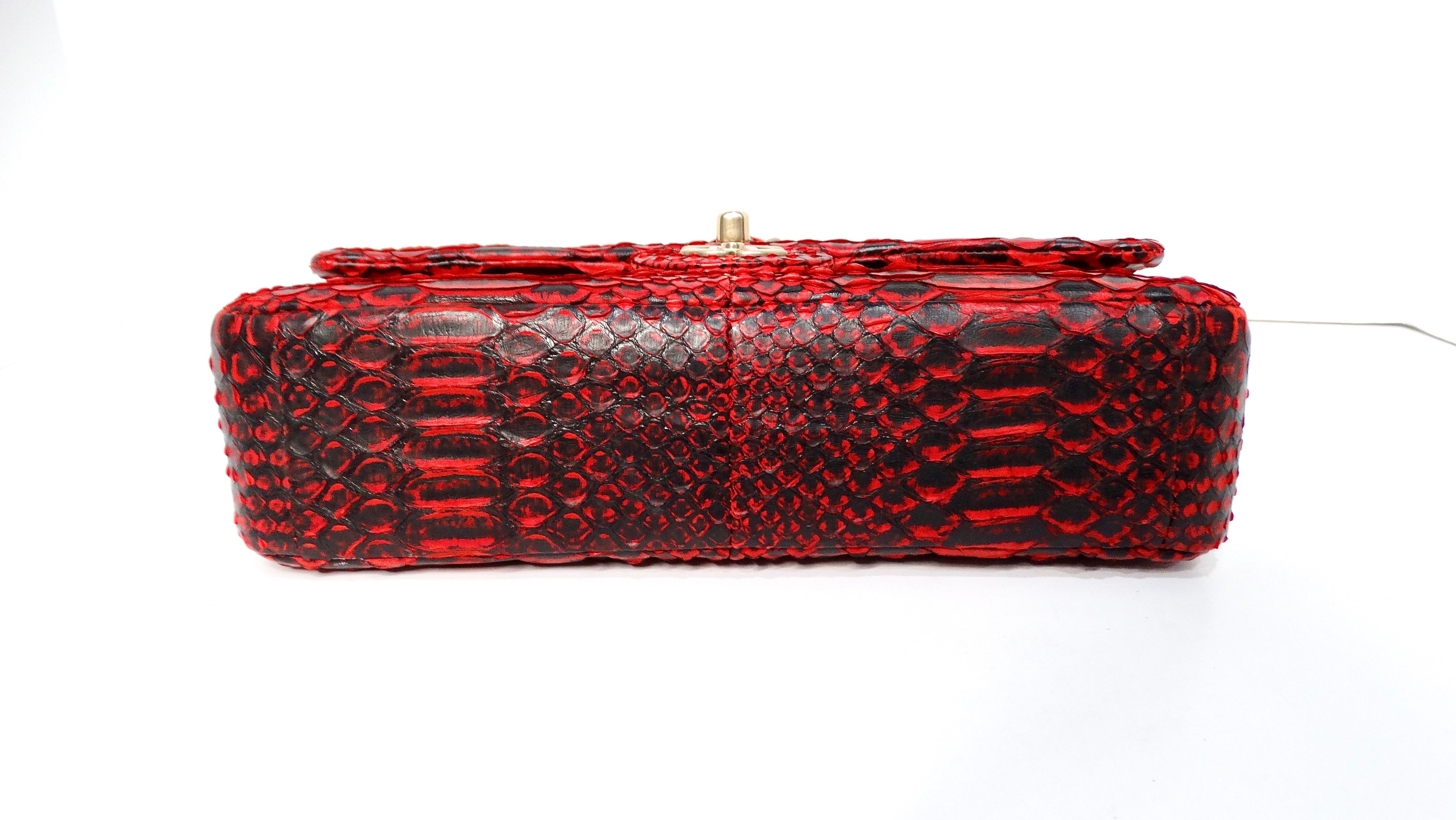 Chanel 2009-10 Red Python Small Double-Flap Bag With Gold-Tone Hardware 4