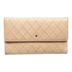Chanel 2009-2010 Beige Leather CC Wallet