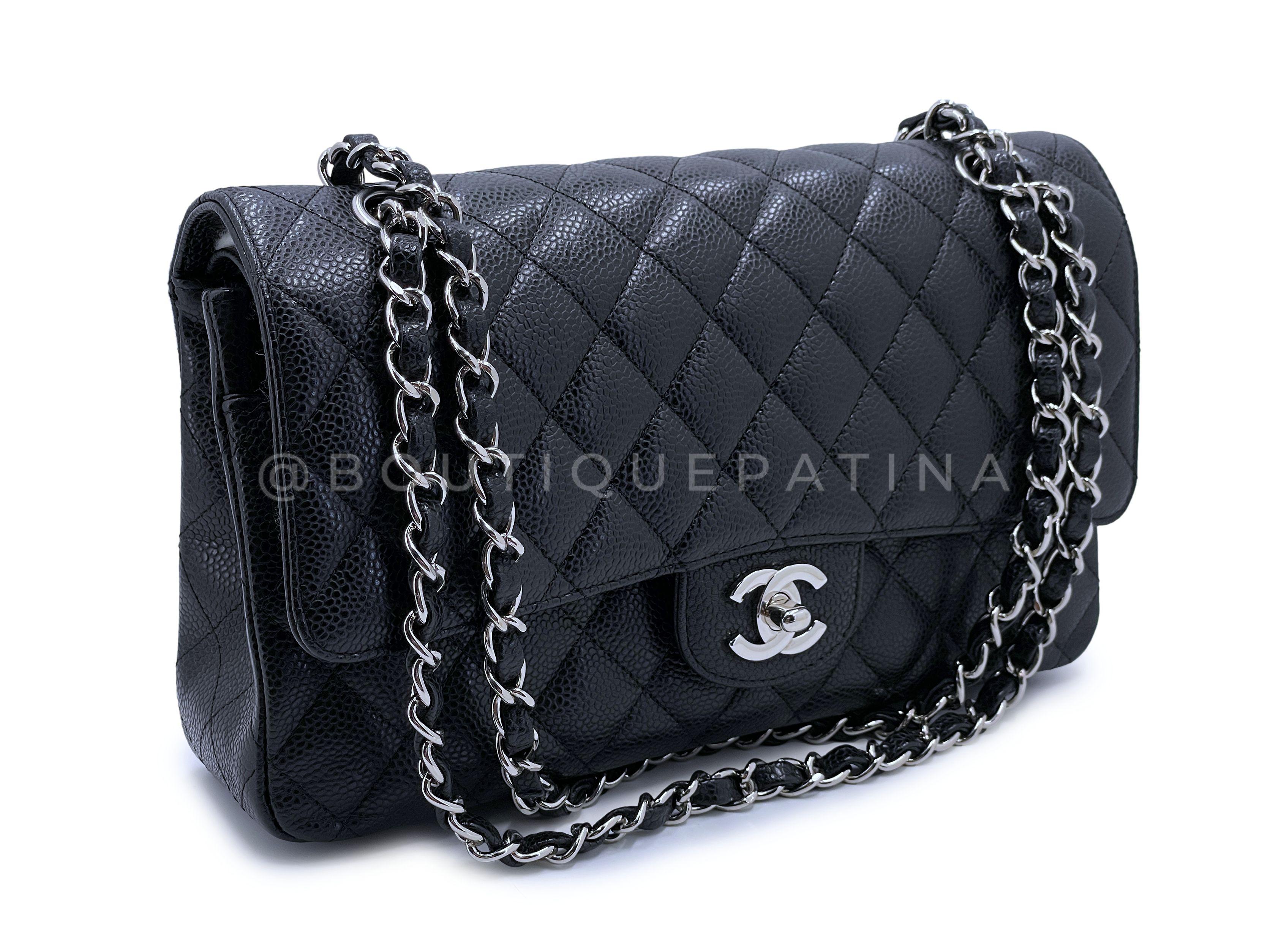 Store item: 65078
The iconic holy grail bag is the Chanel Classic Flap. Coveted for its simplicity and elegance - woven chain double strap that can be worn short or long, turnlock CC clasp, lambskin interior.

Now called the 11.12 bag in their most