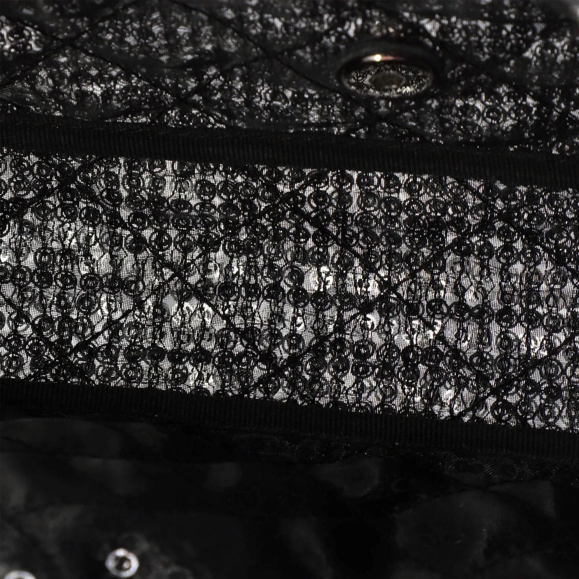 Chanel 2009 Classic Flap Hidden Mesh Medium Black Sequins Shoulder Bag For Sale 1