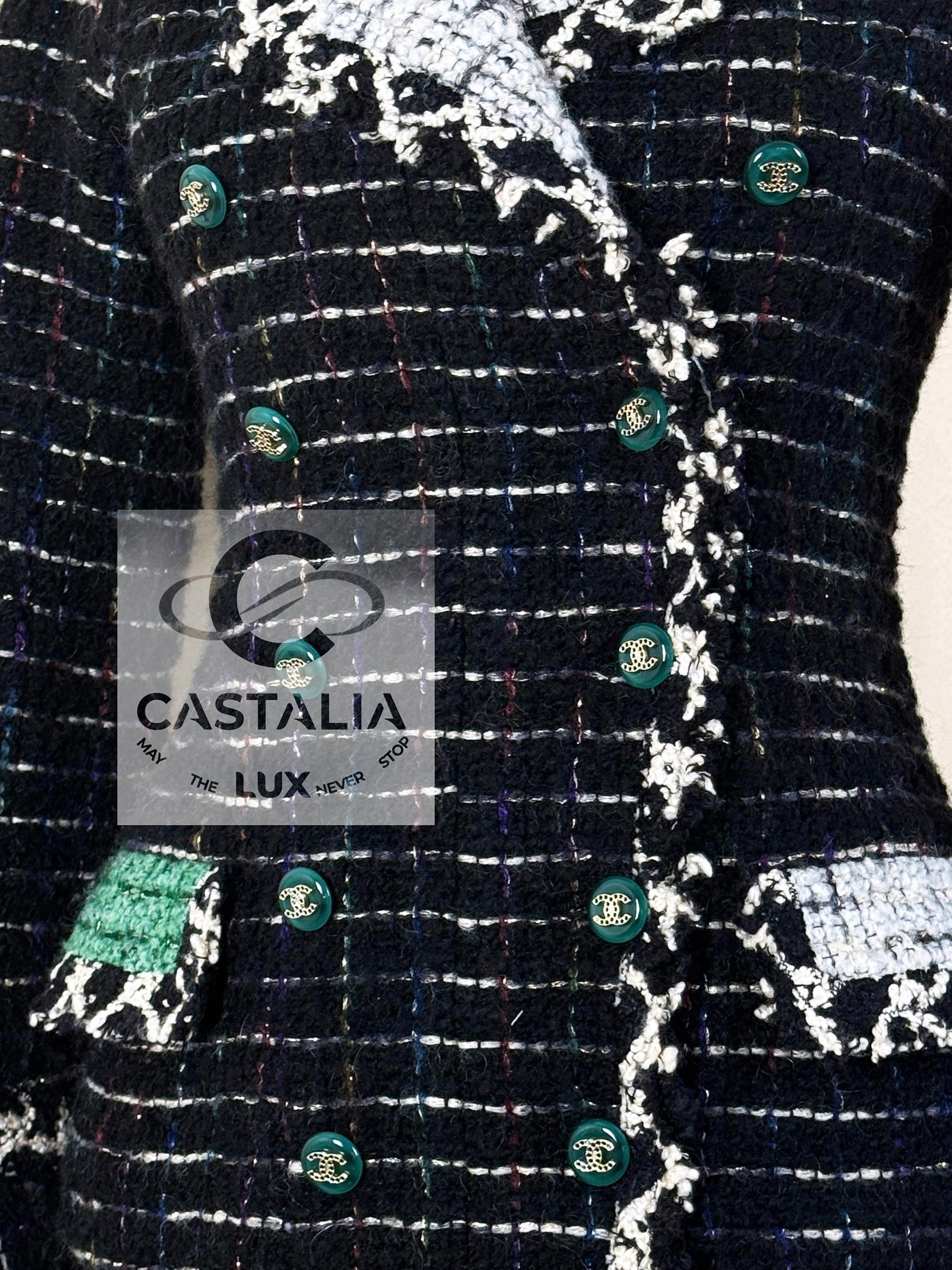 Chanel 2009 The Connoisseur's Gem Chaqueta de tweed negro 36 FR en venta 5