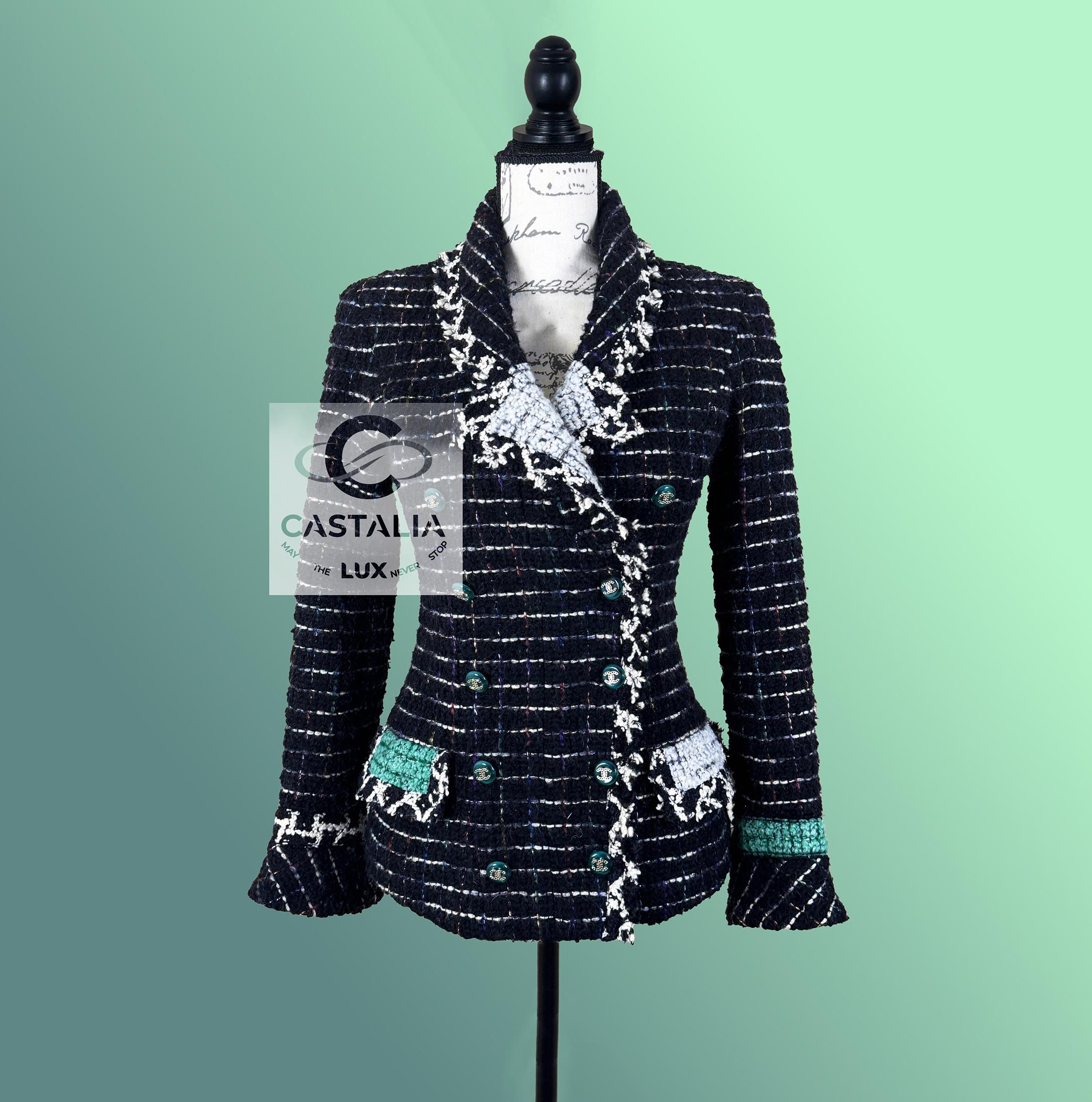 Chanel 2009 The Connoisseur's Gem Chaqueta de tweed negro 36 FR en venta 4