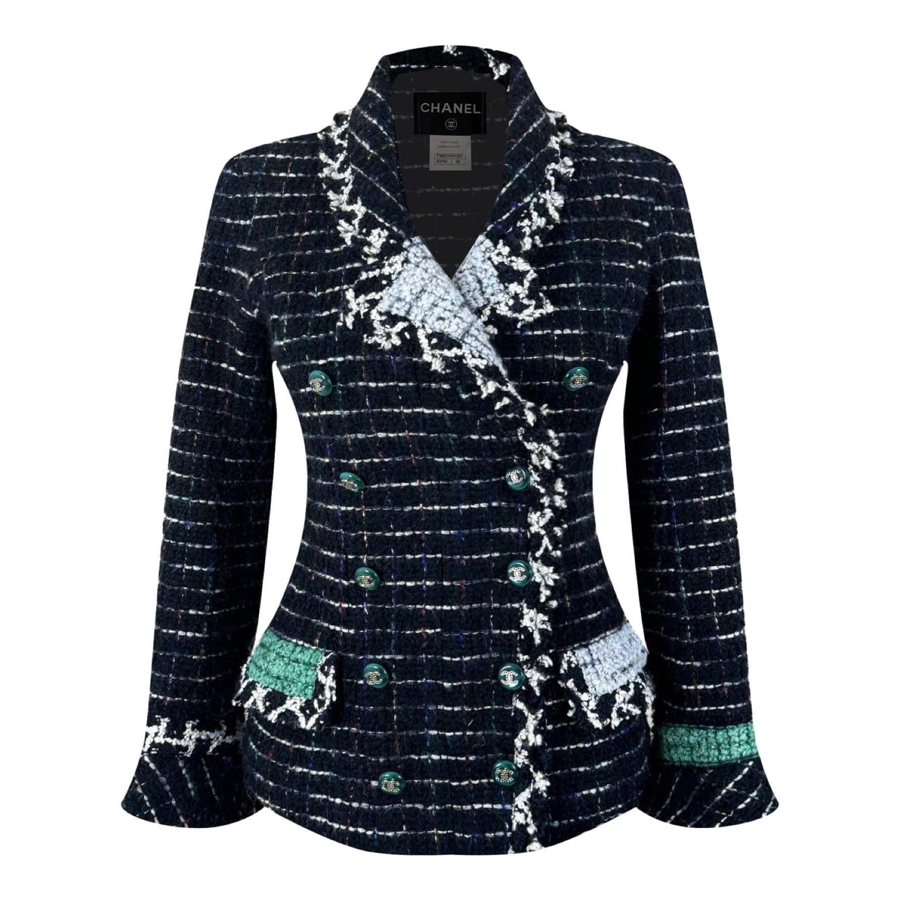 Chanel 2009 The Connoisseur's Gem Chaqueta de tweed negro 36 FR