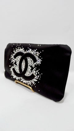 Chanel 2009 Diamante Satin Evening Clutch