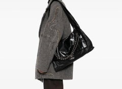 Chanel 2009 Leather Oversize Patent and Leather Quilted Tote Shoulder Flap Bag