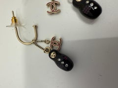 Chanel 2009 Matryoshka Doll Earrings with Burgundy CC Charm