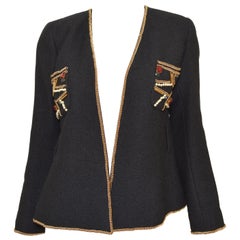 Chanel 2009 Moscow Black Jacket with Chain Jewel