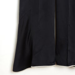 Chanel 2009 Pantalon large FR46 Black White Silk Palazzo  Pants XXXL US32