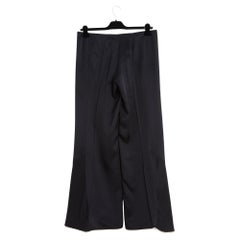 Chanel 2009 Pantalon large FR46 Black White Silk Palazzo  Pants XXXL US32