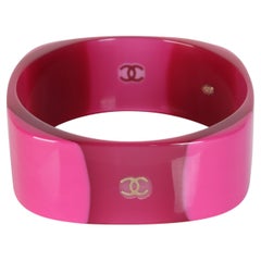 Chanel 2009 Pink Resin Bangle Bracelet