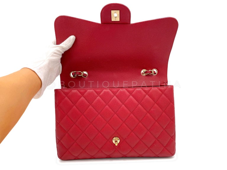 chanel wallet red caviar bag