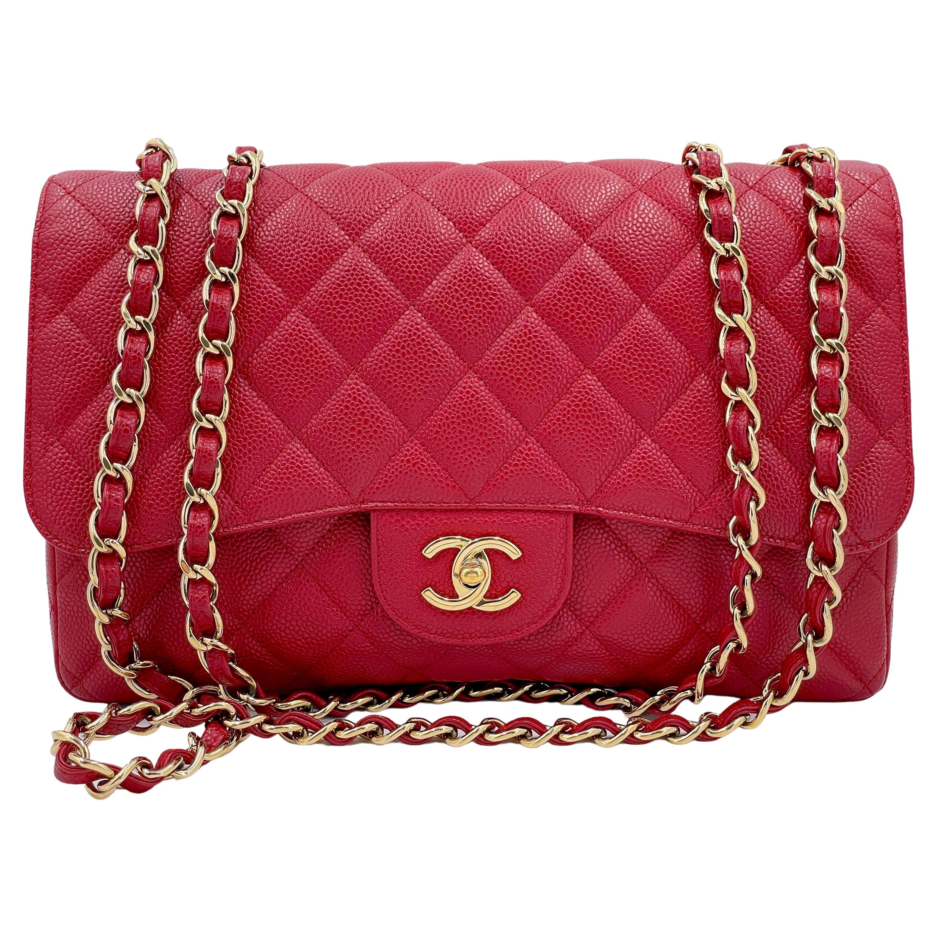 red chanel double flap caviar